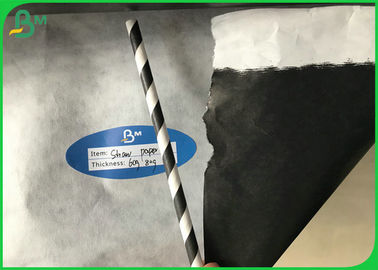 FDA verklaarde Zwarte Gedrukt van de het Voedselrang van Straw Paper Roll 60g Document 15mm Breedte