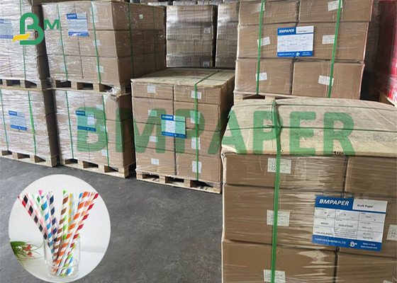 15mm 19mm 60gsm Straw Paper Roll White Kraft de Ambachtdocument van MG van de Kleurenstreep Voor het drukken geschikt