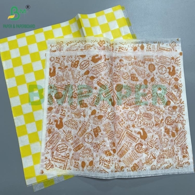 30gm 40gm Hamburger Verpakkingspapier Voor Voedsel Snacks Tassen Wax bedekt met olie Waterdicht