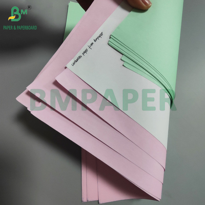 75 gram wit roze koolstofvrij NCR-papier voor vrachtbrief 8,5' x 14' zwart beeld
