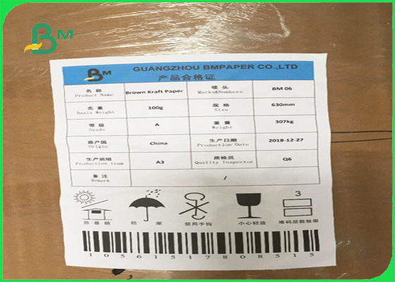 Bruine Kleur Gerecycleerde die SGS van het de Voeringspapier van Pulpkraftpapier in Bladen of Broodjes wordt goedgekeurd