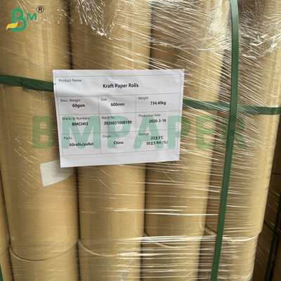 600 mm brede verpakking kraftpapierrollen 50 mm kern | 60 g/m² 80 g/m² | Op maat gemaakte lengte beschikbaar